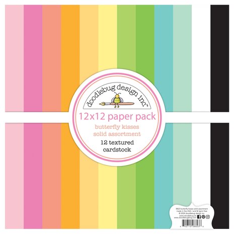 Doodlebug Design Inc. Butterfly Kisses 12x12 Inch Textured Cardstock Solid Paper Pack (8823) Doodlebug Design Inc. Butterfly Kisses 12x12 Inch Textured Cardstock Solid Paper Pack (8823)