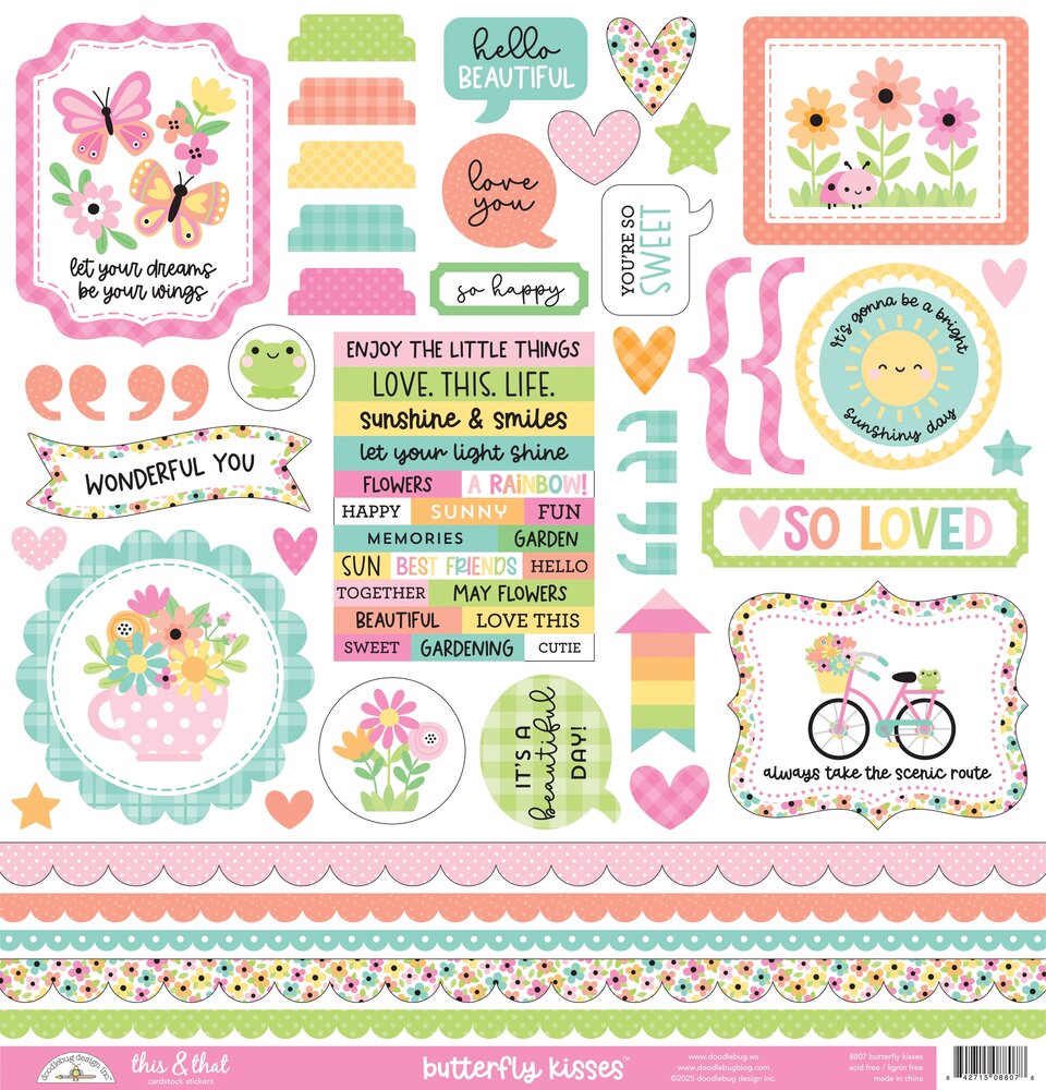Doodlebug Design Inc. Butterfly Kisses This & That Stickers (8807) Doodlebug Design Inc. Butterfly Kisses This & That Stickers (8807)