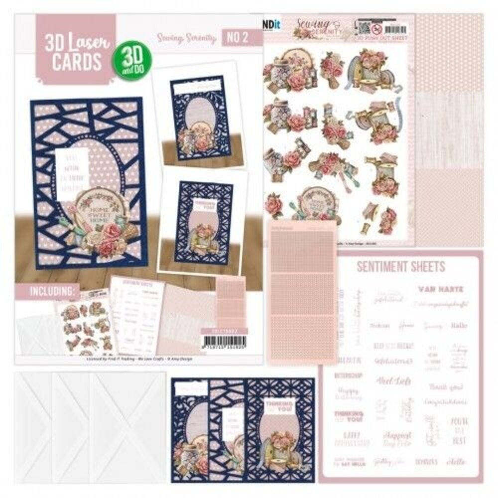 Find It Trading 3D and Do Laser Cards Sewing Serenity (3DLC10002)