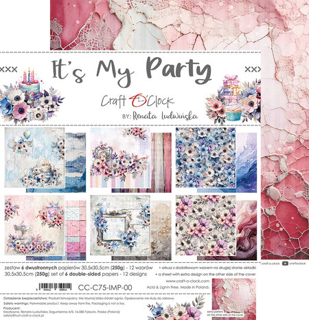 Craft O'Clock It's My Party 12x12 Inch Paper Set (CC-C75-IMP-00) Craft O'Clock It's My Party 12x12 Inch Paper Set (CC-C75-IMP-00)
