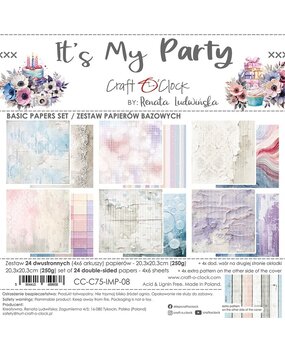 Craft O'Clock It's My Party 8x8 Inch Basic Papers Set (CC-C75-IMP-08) Craft O'Clock It's My Party 8x8 Inch Basic Papers Set (CC-C75-IMP-08)