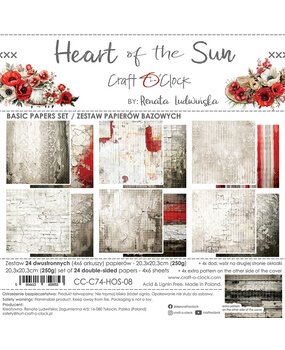 Craft O'Clock Heart of the Sun 8x8 Inch Basic Papers Set (CC-C74-HOS-08) Craft O'Clock Heart of the Sun 8x8 Inch Basic Papers Set (CC-C74-HOS-08)