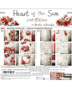 Craft O'Clock Heart of the Sun 8x8 Inch Medium Papers Set (CC-C74-HOS-09) Craft O'Clock Heart of the Sun 8x8 Inch Medium Papers Set (CC-C74-HOS-09)