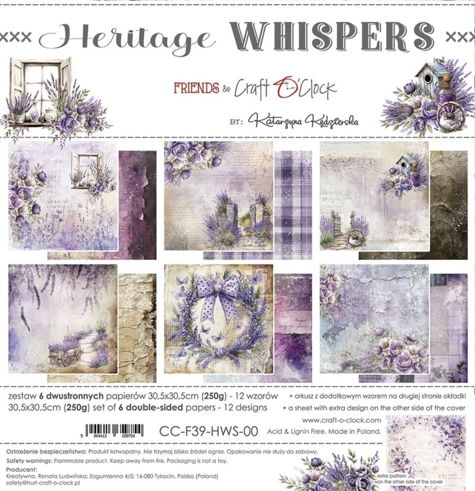 Craft O'Clock Heritage Whispers 12x12 Inch Paper Set (CC-F39-HWS-00) Craft O'Clock Heritage Whispers 12x12 Inch Paper Set (CC-F39-HWS-00)