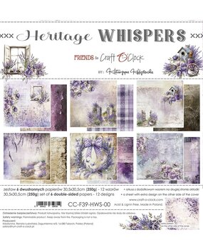 Craft O'Clock Heritage Whispers 12x12 Inch Paper Set (CC-F39-HWS-00) Craft O'Clock Heritage Whispers 12x12 Inch Paper Set (CC-F39-HWS-00)