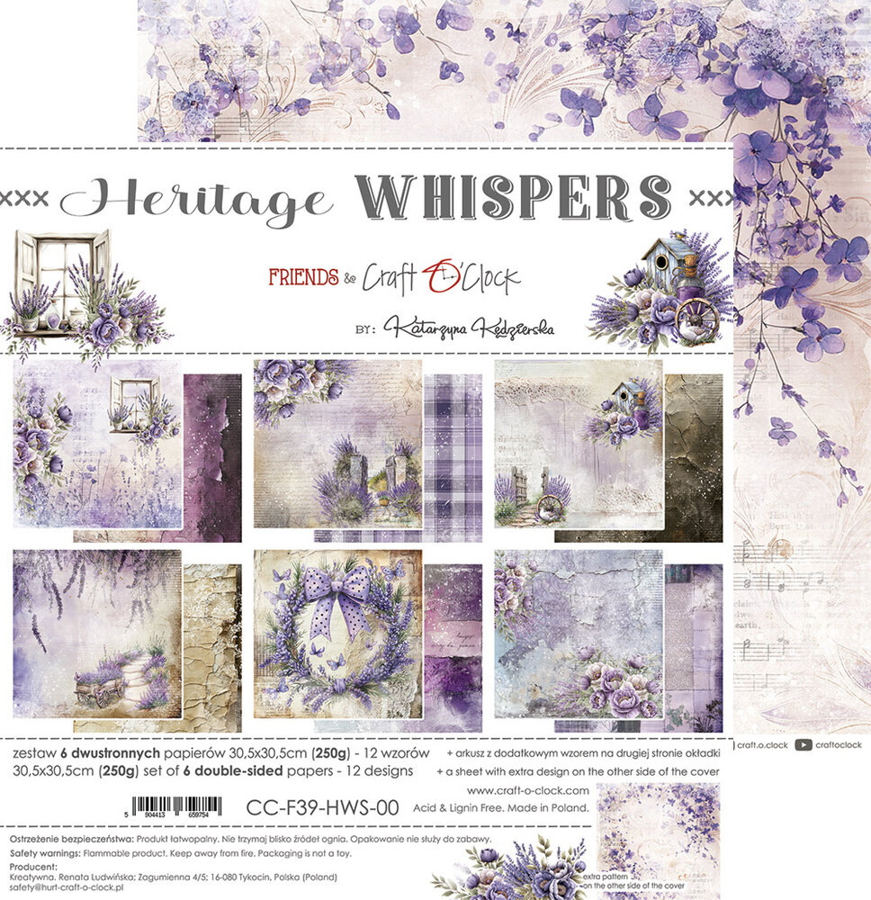 Craft O'Clock Heritage Whispers 12x12 Inch Paper Set (CC-F39-HWS-00) Craft O'Clock Heritage Whispers 12x12 Inch Paper Set (CC-F39-HWS-00)
