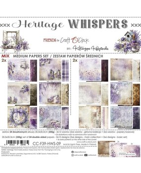 Craft O'Clock Heritage Whispers 8x8 Inch Medium Papers Set (CC-F39-HWS-09)