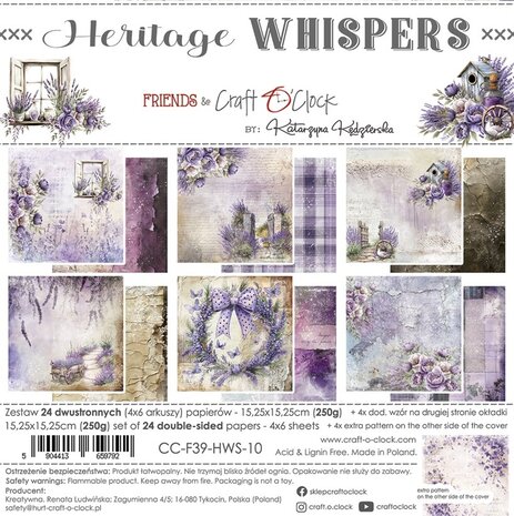 Craft O'Clock Heritage Whispers 6x6 Inch Paper Set (CC-F39-HWS-10) Craft O'Clock Heritage Whispers 6x6 Inch Paper Set (CC-F39-HWS-10)