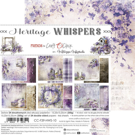Craft O'Clock Heritage Whispers 6x6 Inch Paper Set (CC-F39-HWS-10) Craft O'Clock Heritage Whispers 6x6 Inch Paper Set (CC-F39-HWS-10)