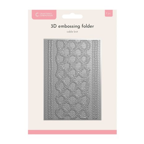 Crafter's Companion Cable Knit 3D Embossing Folder (CC-EF5-3D-CAKN) Crafter's Companion Cable Knit 3D Embossing Folder (CC-EF5-3D-CAKN)