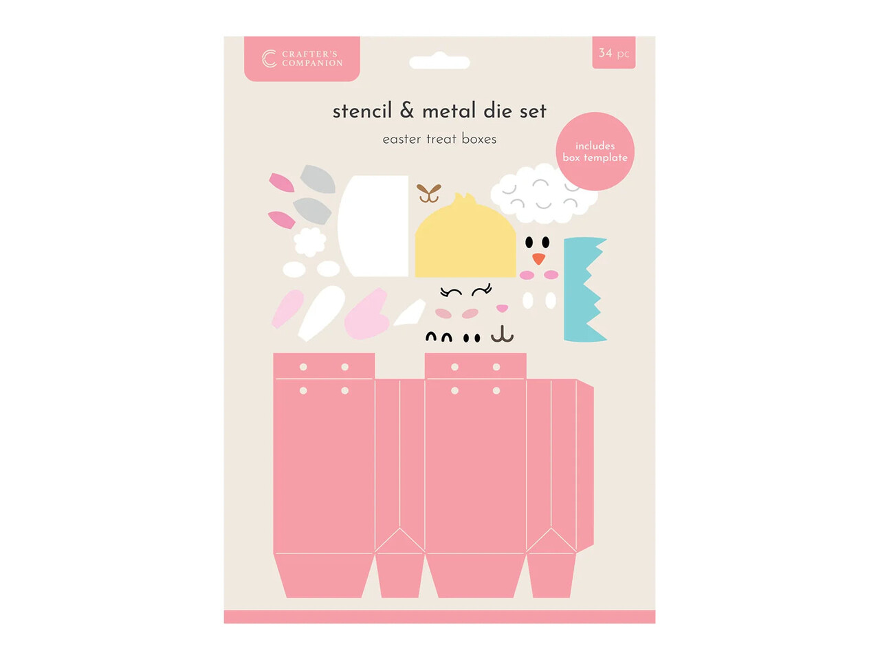 Crafter's Companion Easter Treat Boxes Stencil & Metal Die Set (CC-MD-TEMP-EATB)