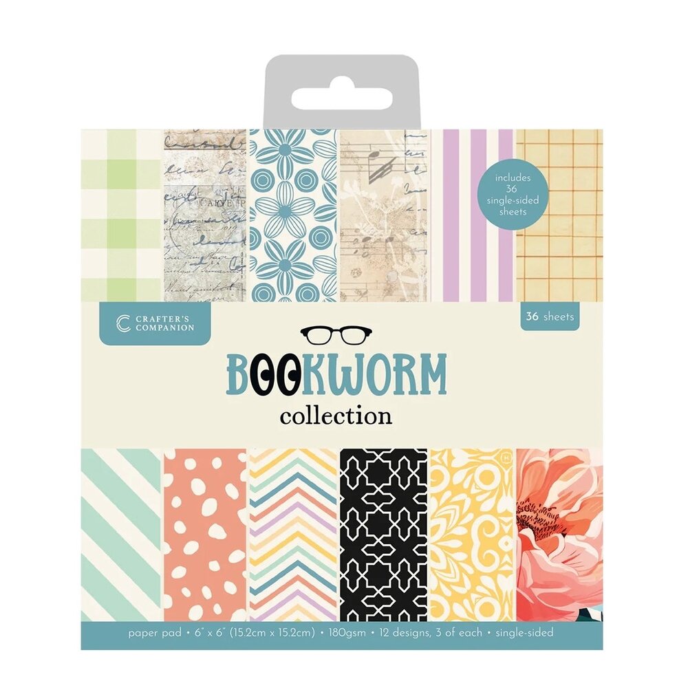 Crafter's Companion Bookworm Collection 6x6 Inch Paper Pad (CC-BK-PAD6) Crafter's Companion Bookworm Collection 6x6 Inch Paper Pad (CC-BK-PAD6)