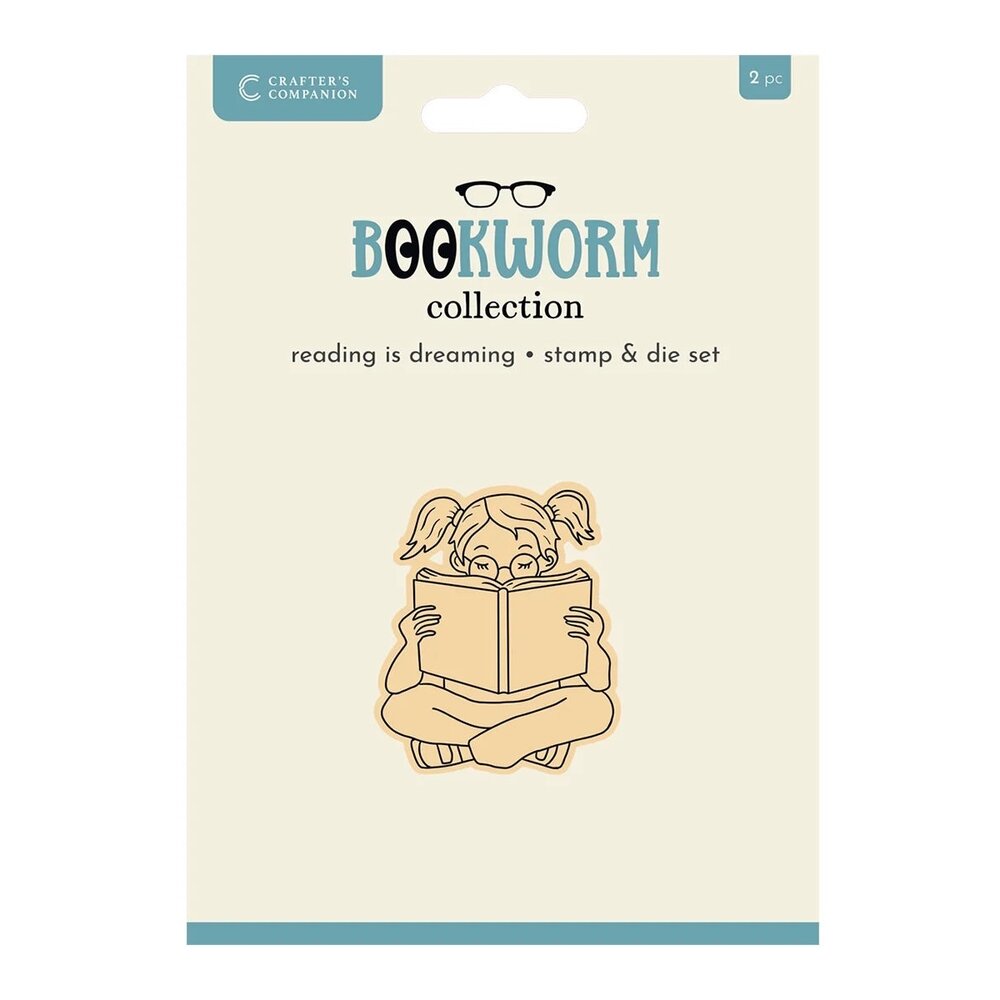 Crafter's Companion Bookworm Collection Stamp & Die Reading is Dreaming (CC-BK-STD-REDR)