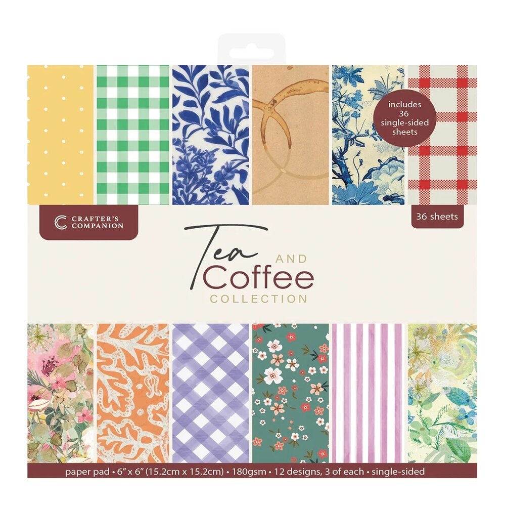 Crafter's Companion Tea & Coffee 6x6 Inch Paper Pad (CC-TC-PAD6) Crafter's Companion Tea & Coffee 6x6 Inch Paper Pad (CC-TC-PAD6)