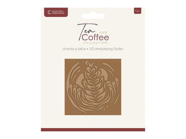 Crafter's Companion Tea & Coffee 2D Embossing Folder Thanks a Latte (CC-TC-EF5.5-THAL) Crafter's Companion Tea & Coffee 2D Embossing Folder Thanks a Latte (CC-TC-EF5.5-THAL)