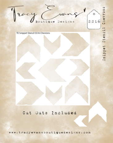 Tracy Evans Chevrons 4x4 Inch Snippet Stencil (SS016) Tracy Evans Chevrons 4x4 Inch Snippet Stencil (SS016)
