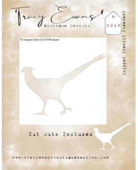 Tracy Evans Pheasant 4x4 Inch Snippet Stencil (SS018)