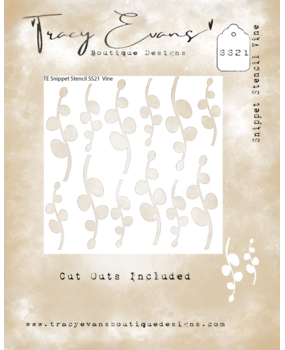 Tracy Evans Vine 4x4 Inch Snippet Stencil (SS021)