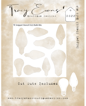 Tracy Evans Bulb Mix 4x4 Inch Snippet Stencil (SS022) Tracy Evans Bulb Mix 4x4 Inch Snippet Stencil (SS022)