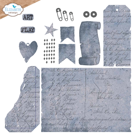 Elizabeth Craft Designs Mr. and Mrs. Dies Playful Grunge (2241)