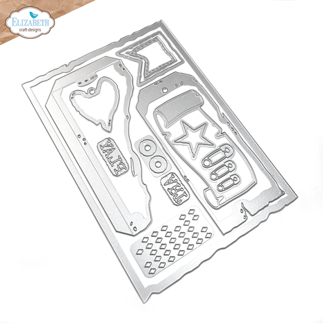 Elizabeth Craft Designs Mr. and Mrs. Dies Playful Grunge (2241)