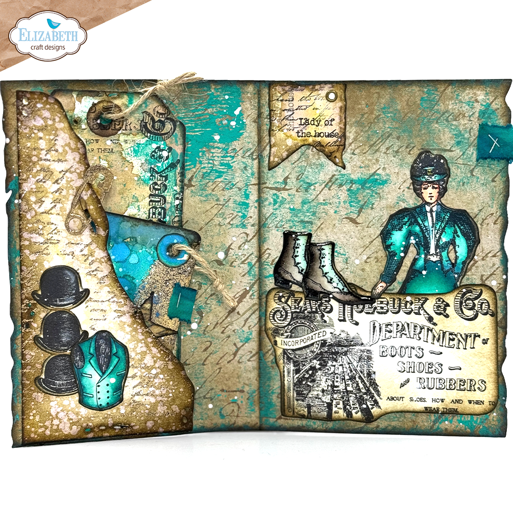 Elizabeth Craft Designs Mr. and Mrs. Dies Playful Grunge (2241)