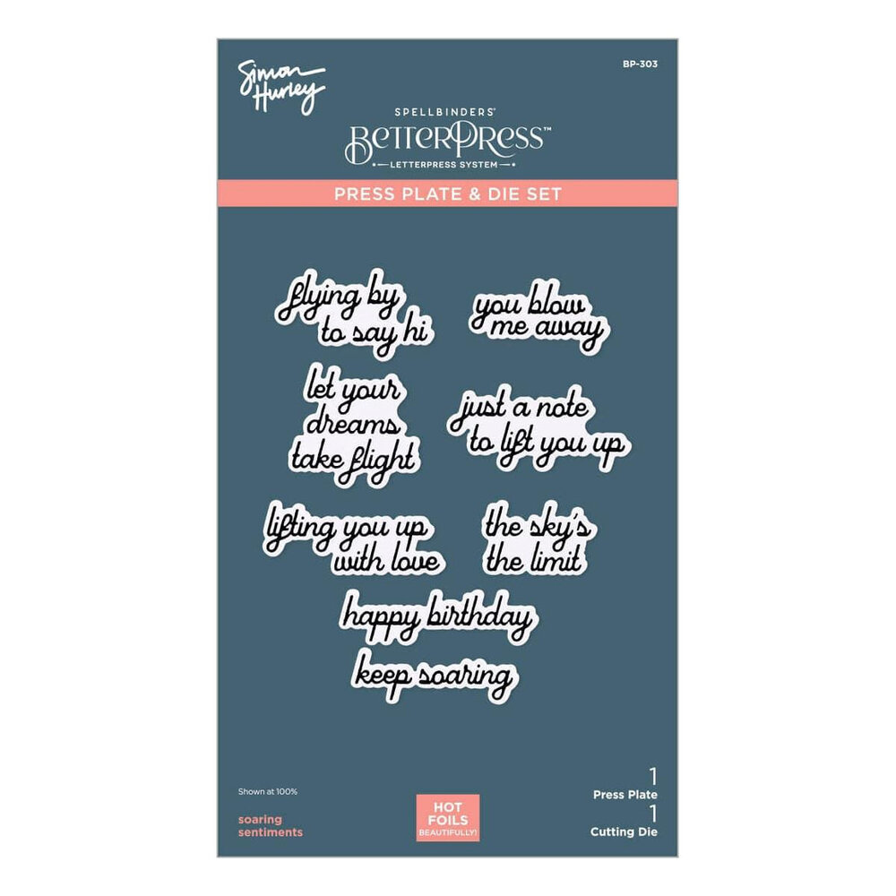 Spellbinders Sky's the Limit Soaring Sentiments BetterPress Plate & Die Set (BP-303) Spellbinders Sky's the Limit Soaring Sentiments BetterPress Plate & Die Set (BP-303)