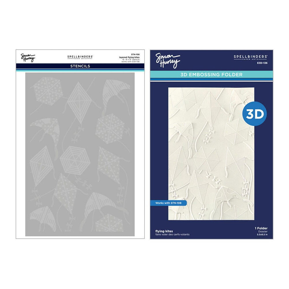 Spellbinders Sky's the Limit Flying Kites 3D Folder and Stencil Bundle (BD-0958) Spellbinders Sky's the Limit Flying Kites 3D Folder and Stencil Bundle (BD-0958)