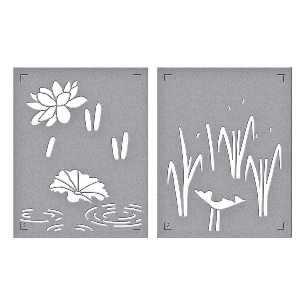 Spellbinders Jump for Joy Lily Pad Stencil (STN-090) Spellbinders Jump for Joy Lily Pad Stencil (STN-090)