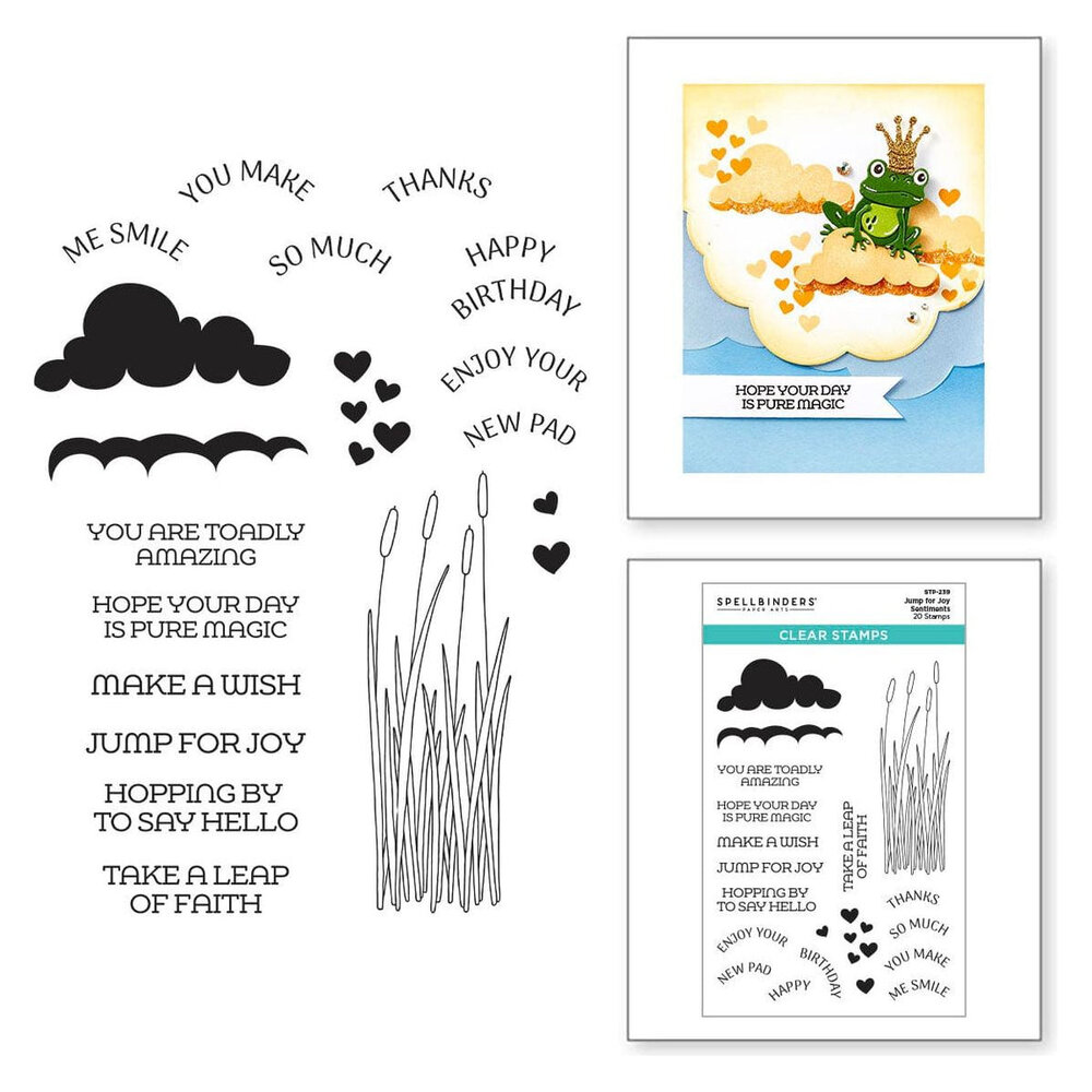 Spellbinders Jump for Joy Sentiments Clear Stamp (STP-239)