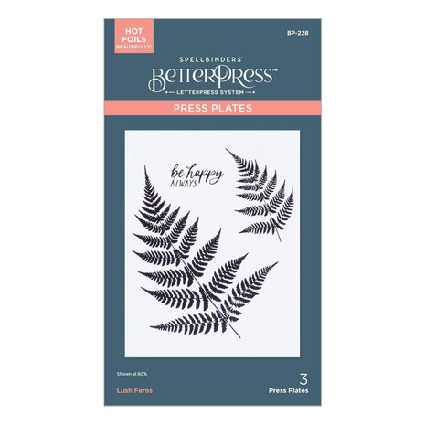 Spellbinders Field Notes Lush Ferns BetterPress Plate (BP-228)