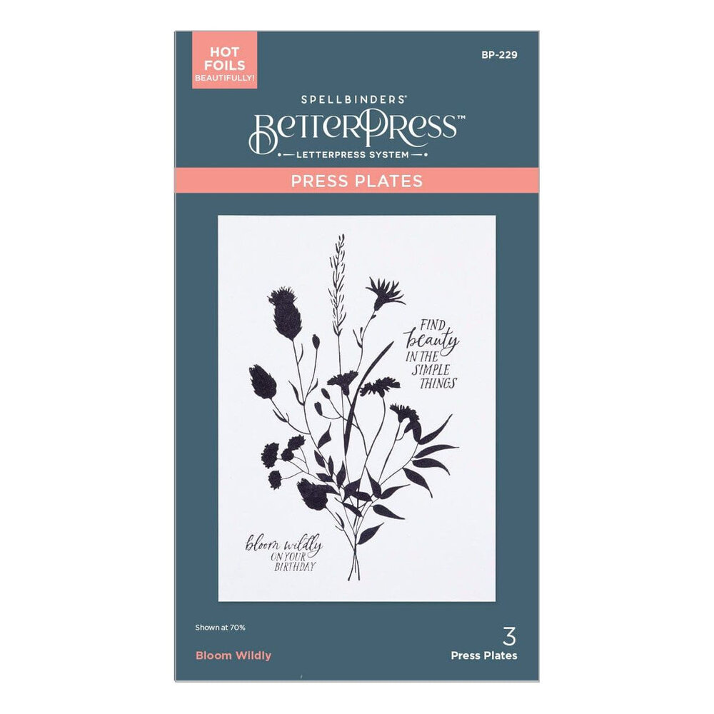 Spellbinders Field Notes Bloom Wildly BetterPress Plate (BP-229) Spellbinders Field Notes Bloom Wildly BetterPress Plate (BP-229)