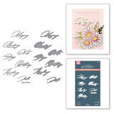 Spellbinders Yana's Daisies Crafty Hugs Sentiments Press Plate & Die Set (BP-298)