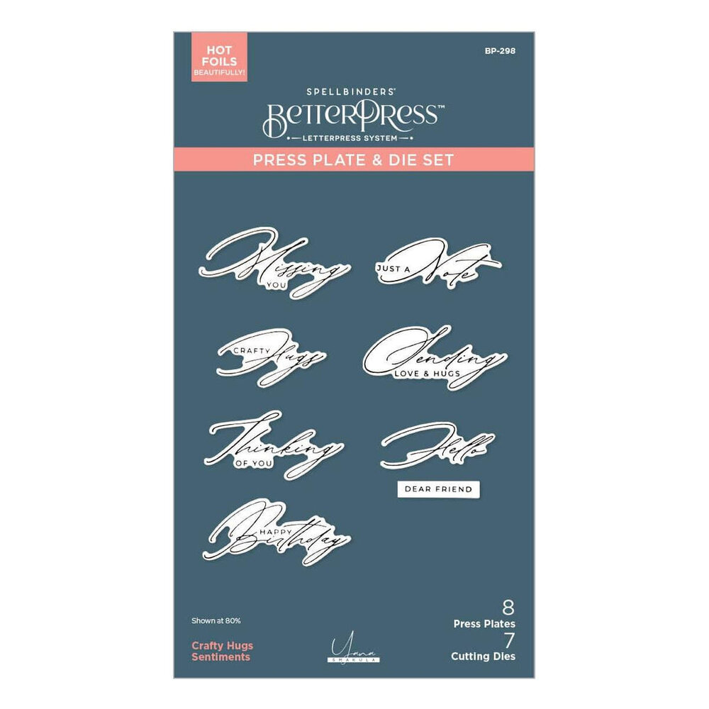 Spellbinders Yana's Daisies Crafty Hugs Sentiments Press Plate & Die Set (BP-298) Spellbinders Yana's Daisies Crafty Hugs Sentiments Press Plate & Die Set (BP-298)