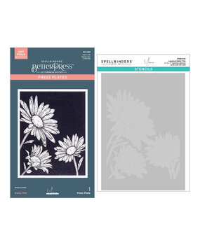 Spellbinders Yana's Daisies Daisy Trio BetterPress and Stencil Bundle (BD-0946)