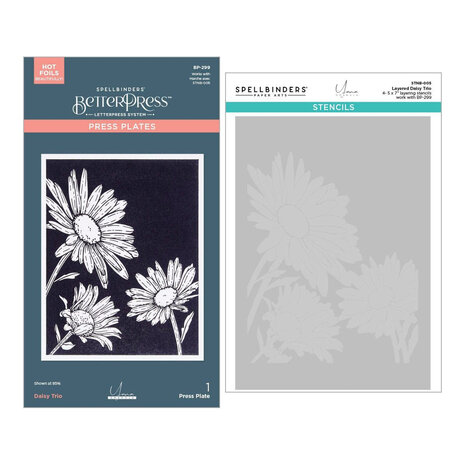 Spellbinders Yana's Daisies Daisy Trio BetterPress and Stencil Bundle (BD-0946) Spellbinders Yana's Daisies Daisy Trio BetterPress and Stencil Bundle (BD-0946)