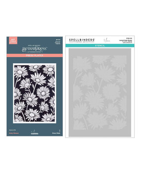 Spellbinders Yana's Daisies Daisy Shower BetterPress and Stencil Bundle (BD-0959)