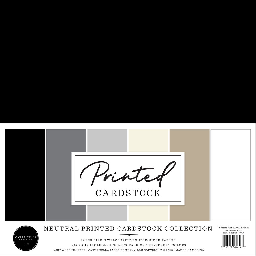 Carta Bella Neutral 12x12 Inch Printed Cardstock (CBNPC437016) Carta Bella Neutral 12x12 Inch Printed Cardstock (CBNPC437016)