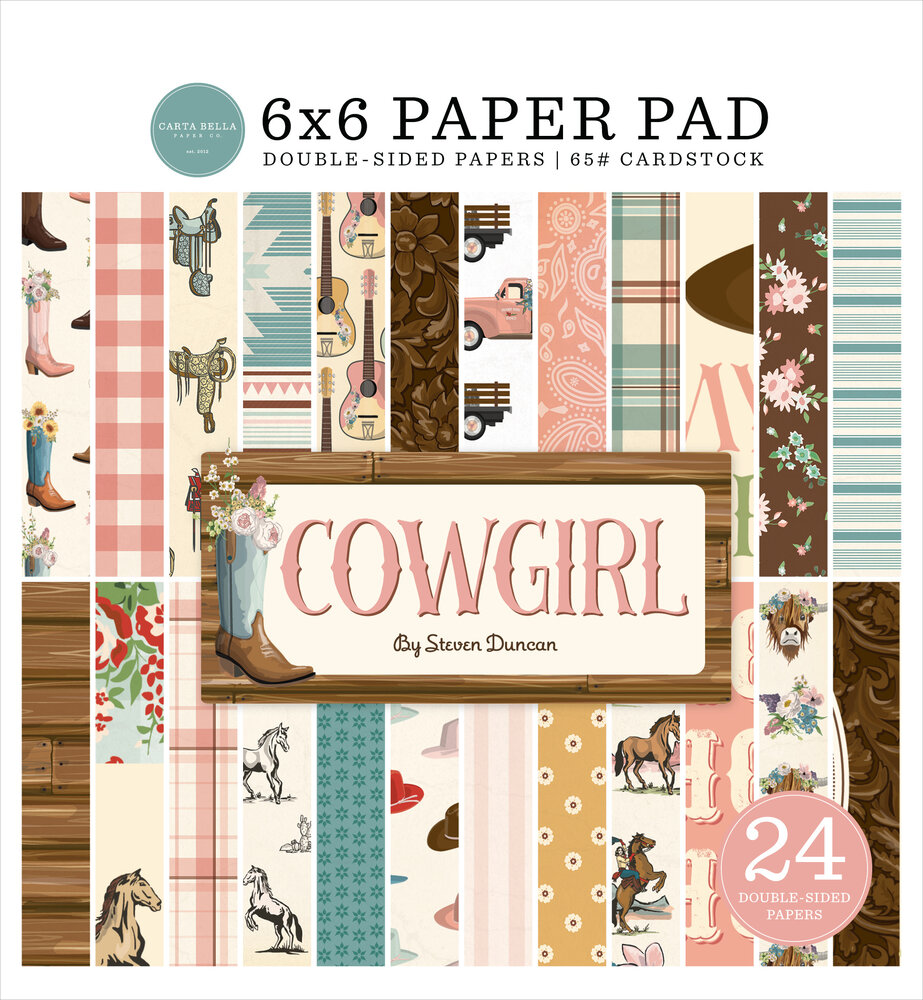 Carta Bella Cowgirl 6x6 Inch Paper Pad (CBCG436023) Carta Bella Cowgirl 6x6 Inch Paper Pad (CBCG436023)