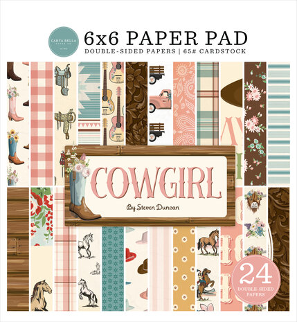 Carta Bella Cowgirl 6x6 Inch Paper Pad (CBCG436023) Carta Bella Cowgirl 6x6 Inch Paper Pad (CBCG436023)