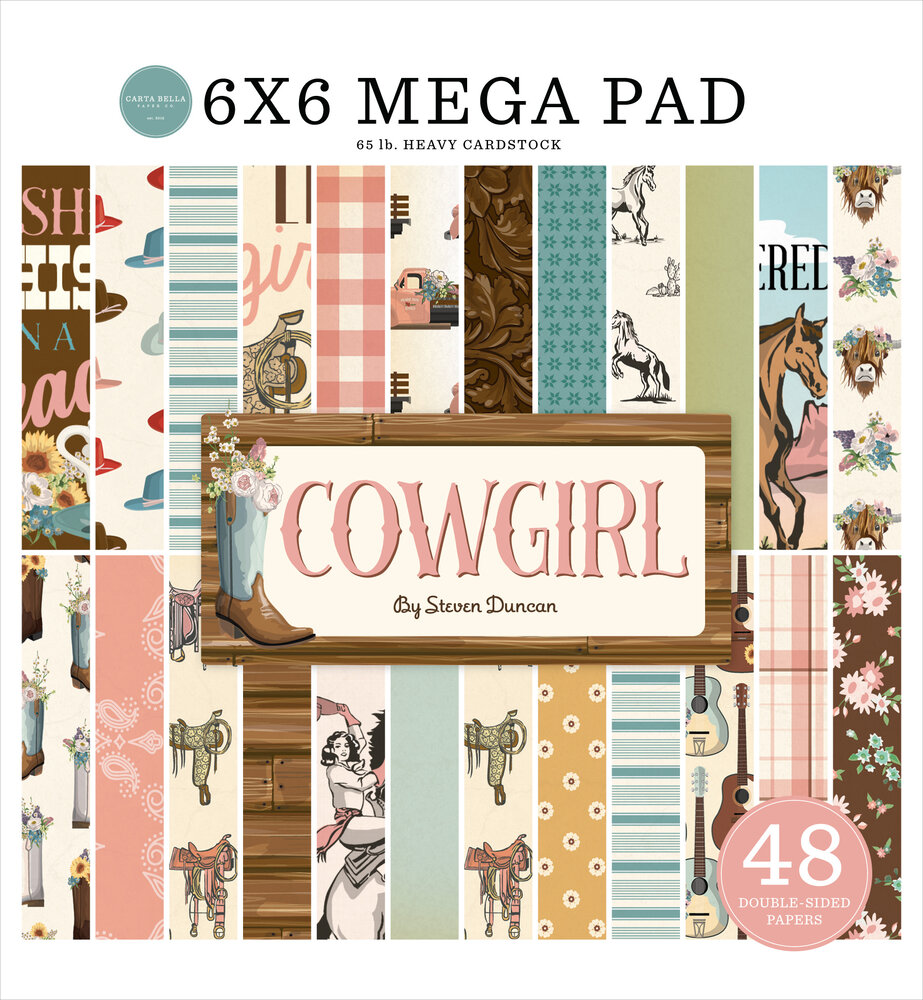 Carta Bella Cowgirl 6x6 Inch Mega Pad (CBCG436031) Carta Bella Cowgirl 6x6 Inch Mega Pad (CBCG436031)