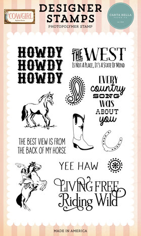 Carta Bella Cowgirl Clear Stamps Howdy Howdy Howdy (CBCG436041) Carta Bella Cowgirl Clear Stamps Howdy Howdy Howdy (CBCG436041)