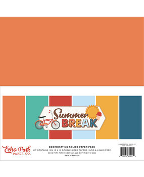 Echo Park Summer Break 12x12 Inch Coordinating Solids Paper Pad (SBR426015) Echo Park Summer Break 12x12 Inch Coordinating Solids Paper Pad (SBR426015)