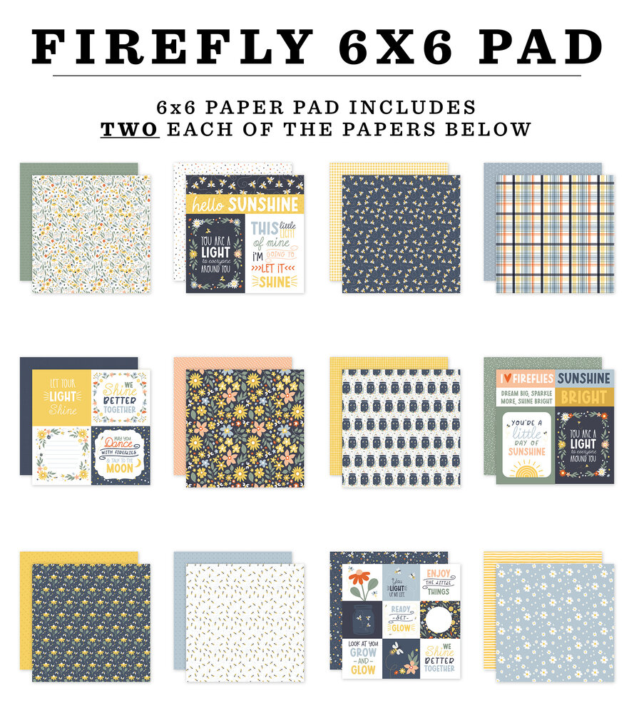 Echo Park Firefly 6x6 Inch Paper Pad (FLY434023) Echo Park Firefly 6x6 Inch Paper Pad (FLY434023)