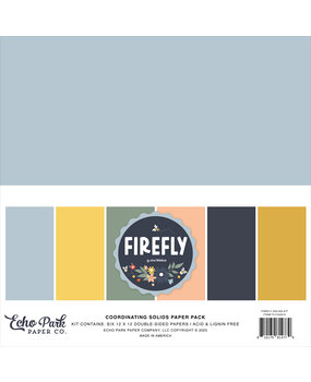 Echo Park Firefly 12x12 Inch Coordinating Solids Paper Pad (FLY434015)