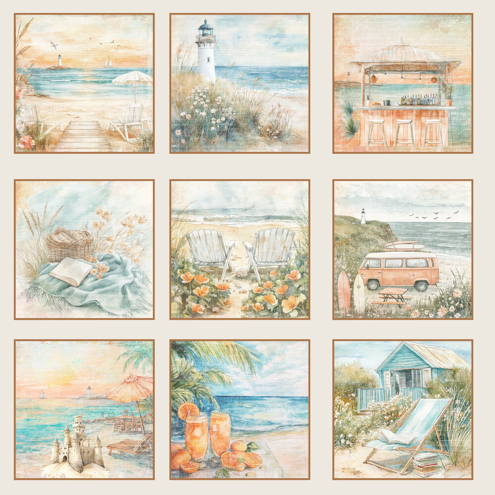 Reprint The Beach 8x8 Inch Paper Pack (RPM068) Reprint The Beach 8x8 Inch Paper Pack (RPM068)