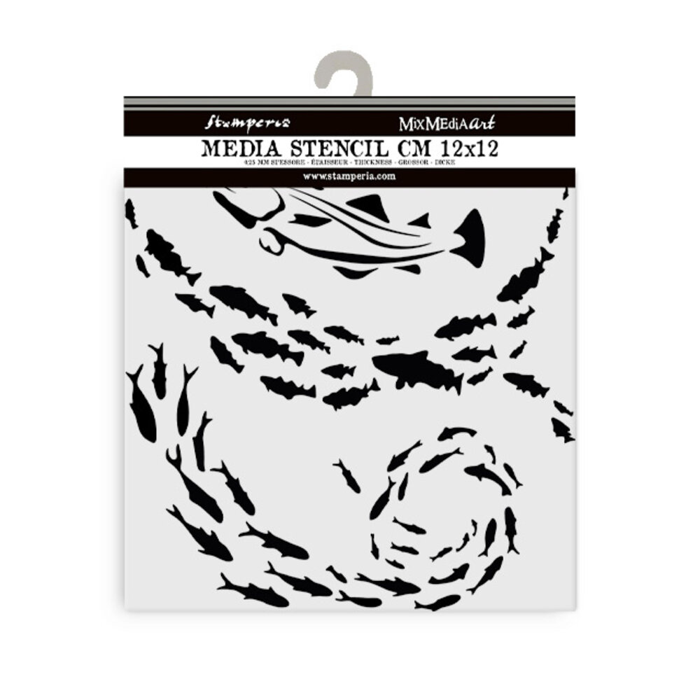 Stamperia Silent Sea Thick Stencil 12x12cm Fish (KSTDS40)