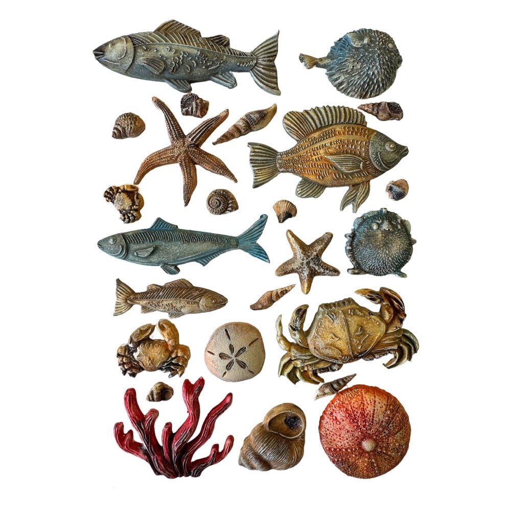 Stamperia Silent Sea A5 Silicon Mold Shells and Fish (KACMA578) Stamperia Silent Sea A5 Silicon Mold Shells and Fish (KACMA578)