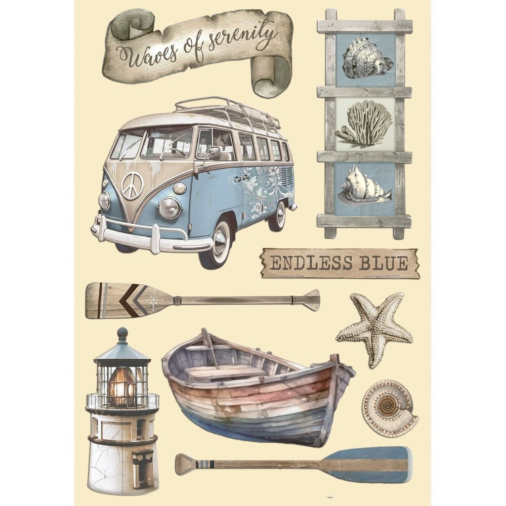 Stamperia Silent Sea Wooden Shapes A5 Endless Blue (KLSP182) Stamperia Silent Sea Wooden Shapes A5 Endless Blue (KLSP182)