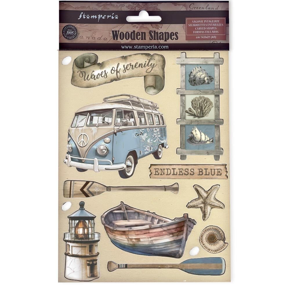 Stamperia Silent Sea Wooden Shapes A5 Endless Blue (KLSP182) Stamperia Silent Sea Wooden Shapes A5 Endless Blue (KLSP182)